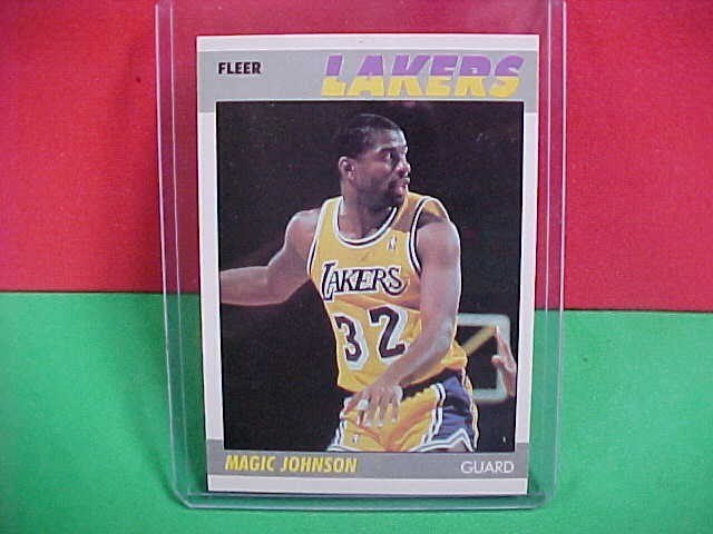 1987-88 Fleer Magic Johnson #56 Los Angeles Lakers.Very nice.Set Break