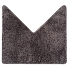 Fluffy Bath Mat For Corner Showers Made Of Microfiber Non-Slip Bottom V-Shape
