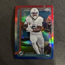 2025 Topps Chrome NFL - Jaylen Wright Red, White, & Blue Refractor #190 Miami 
