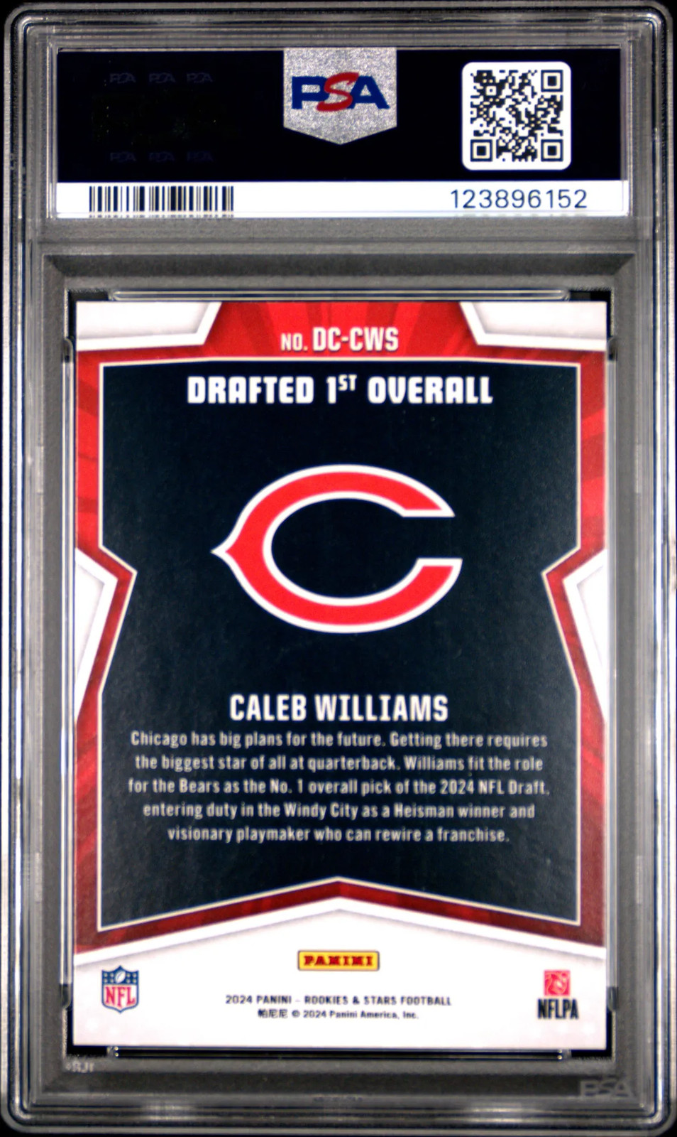 2024 Panini Rookies & Stars Draft Class Caleb Williams #DCCWS Rookie PSA 9 view 2