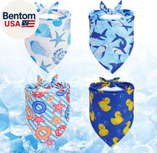 Dog Cooling Bandana, 4 Pack Cooling Dog Bandanas, Chill Out Hawaiian Pet Triangl