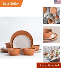 12-Piece BPA-Free Melamine Dinnerware Set - Perfect for Indoor & Outdoor Dining