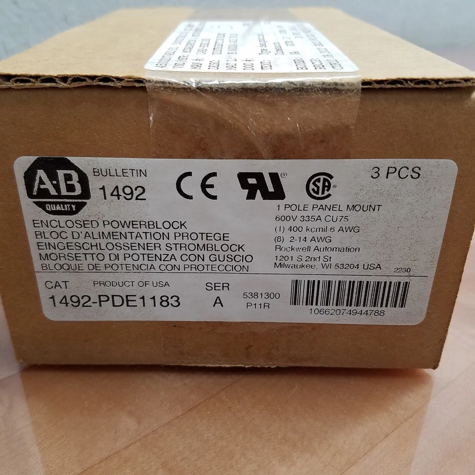 Allen Bradley 1492-PDE1183 Series A Enclosed Power Block, 600V, 335A, 1 Pole - Image 2 of 4