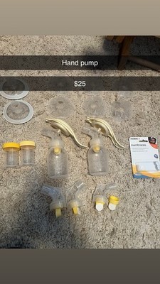 Medela Single Manual Breast Pump with Bottle, Membranes, Handle, Shield