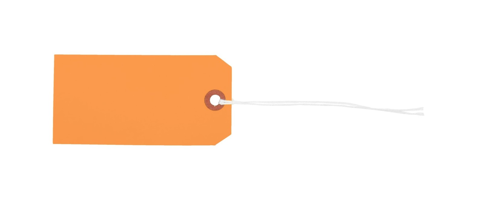 100 Tags 4 3/4" x 2 3/8" Size 5 Orange Inventory Shipping Hang Tag with Strin...