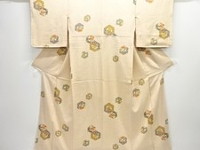 7736740: JAPANESE KIMONO / KOMON / SILK / KIKKO  FLORAL PLANTS