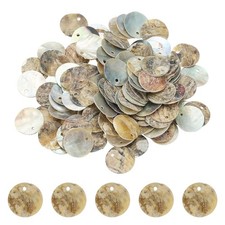 120Pcs Shell Beads for Jewelry Making, Flat Shell Coin, Natural Color