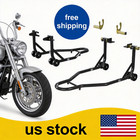 Motorcycle Front Rear Paddock Stand Set 450lb Each Adjustable U L Forks Wheel Li