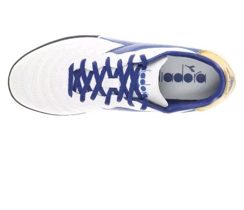 Scarpe sneakers Diadora Brasil 2R Tfr calcio uomo blu, oro bianco 17960 taglia 9,5 - Foto 4 di 5