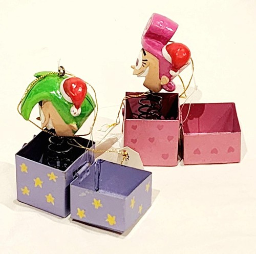 New Nickelodeon Fairly Odd Parents Wanda And Cosmo Ornaments - NWOT - Picture 2 of 2