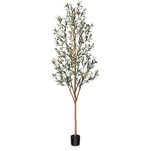 Kazeila 7FT Artificial Olive Tree Faux Silk Plant for Home Office Decor