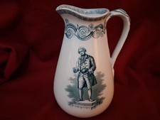 Antique Victorian Prattware Jug Josiah Wedgwood Portrait Commemorative 19cm