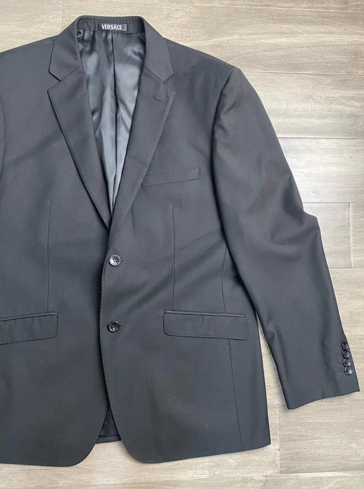 Blazer VERSACE Clásico Cabeza de Medusa Negro para Hombre Talla 42R Hecho en Italia Lana Pura Foto 3 de 4