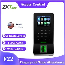 ZKTeco F22 Wifi+ADMS TCP/IP Fingerprint Access Control Time Attendance System US
