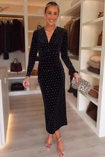 ZARA : Sparkly Velvet Midi Dress : 7969/259 : M | UK Buyers_Get For Christmas |