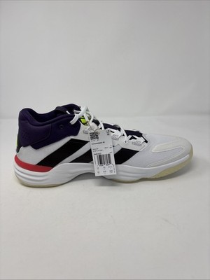 Adidas Court Stabil Mid Indoor Shorts-Sneaker Mens Size 16-White Purple JH5163.