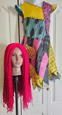 The Nightmare Before Christmas Sally Costume Girls 7-8 Dress Wig Halloween Kids