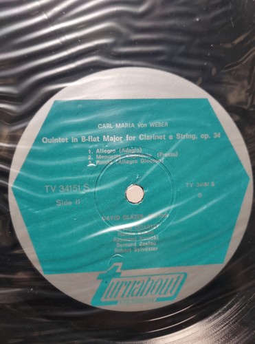 Weber - Konzert Nr. 1, Klarinette / David Glazer - LP - Bild 3 von 3