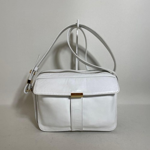 Yves Saint Laurent Shoulder Bag Leather White Authentic From Japan