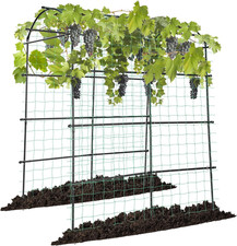 7Ft. Arch Trellis for Climbing Plants, 7 X 6 X 7Ft Tall Metal Tunnel Trellis, Li