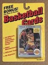 1990-91 NBA Hoops - Magic Johnson #157 Sealed In megacards Rack Pack EX