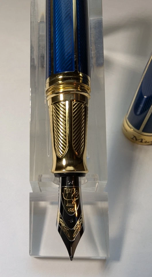 Pluma Estilográfica Michel Perchin METROPOLITAN Azul/Dorado #1/88 ¡NUEVA STOCK ANTIGUA RARA!! Foto 4 de 4