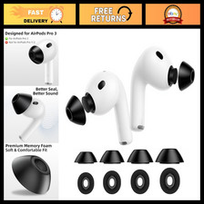 Memory Foam Ear Tips for AirPods Pro 3 - 4 Sizes XS/S/M/L - Comfort  Fit