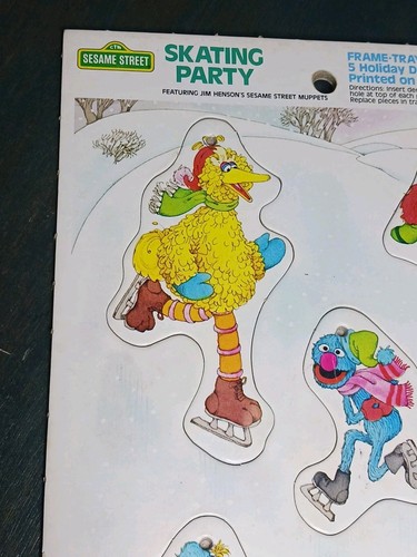 Vintage 1982 Muppets Sesame Street Skating Party Puzzle - Ornaments RARE - Picture 2 of 8
