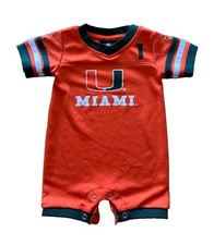 Infant Baby University Of Miami Hurricanes Colosseum Romper Outfit 3-6 Months