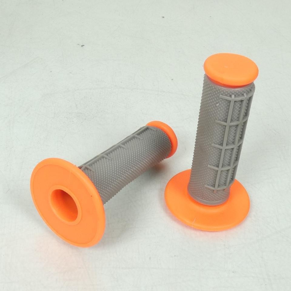 Poignées Tun'R moto anti-vibration et anti-dérapante Ø22mm 24mm gris orange