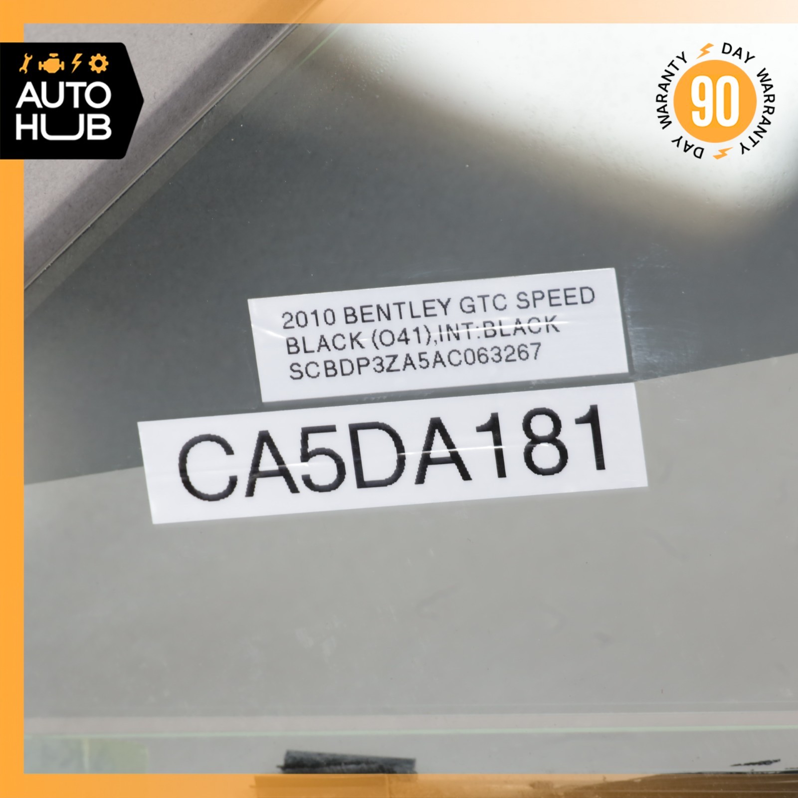 07-11 Bentley Continental GTC Front Left Side Door Vent Window Glass OEM