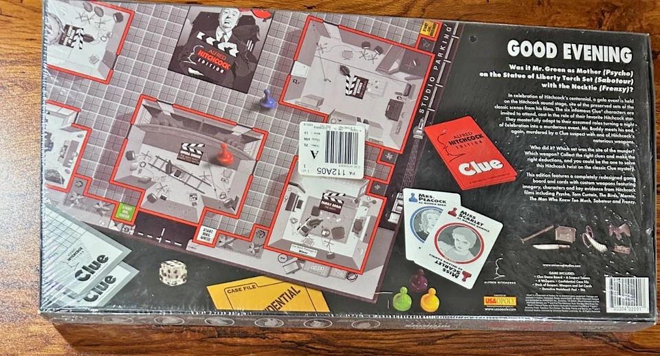 NEW Clue Alfred Hitchcock Edition Detective Game by Parker Brothers 1999 - Image 2 of 2