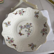 DE COLECCIÓN AYNSLEY CERÁMICA GRANDE MARIPOSAS PATRÓN PLATO FRUTA CUENCO