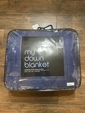 NWT Bloomingdale s My Down Blanket KING European Down Navy Blanket