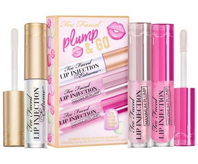 Too Faced Plump & Go Ultimate Travel Plumping Gloss 3 Piece Set