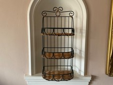 3 Tier Metal And Bamboo Kitchen Wall Mounted Niceley Designed In Green And Tan