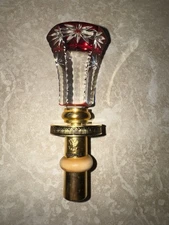 Faberge Ruby Red And Clear Cut crystal bottle stopper 