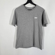 DKNY Men's Grey T-Shirt 100% Cotton Crew Neck Tee Casual Short Sleeve Top-Size M