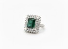Vintage 14k gold ART DECO EMERALD 1.25 CT. DIAMOND ENGAGEMENT COCKTAIL ring — photo 7