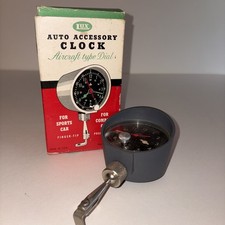 Vtg Lux Aircraft Type Dial Car Accessory Clock Wfingertip Positioning Works