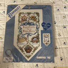 Dimensions Cross Stitch Kit 1999 Hanging Banner Happy Home Ingredients 72557NIP