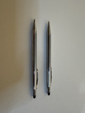 Vintage Cross Ballpoint Pen Mechanical Pencil Set Chrome USA 0.9mm