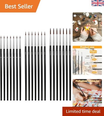 42 Stück Pinsel mit feiner Spitze - Ideal für Model Painting & Nail Art Projekte
