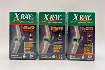 3x X RAY DOL HIGH POTENCY JOINT COMFORT & SUPPORT TABLETS 50 COUNT EACH SEALED