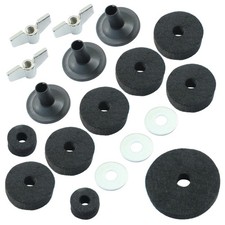 18 PCS Black Cymbal Replacement Accessories Set with Felts Sleeves Wing Nuts
