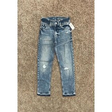 NWT Gap Kids 90s Straight Jeans 10 Slim Medium Destroy Organic Cotton Washwell