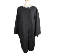 Dries Van Noten Charcoal Oversized Wool Cashmere Zip-Up Coat S 26810623