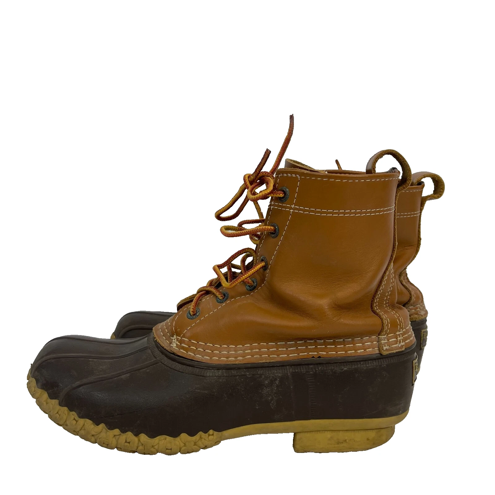 LL Bean 6 Inch Duck Boots Mens Size 8M Leather Waterproof Brown Snow