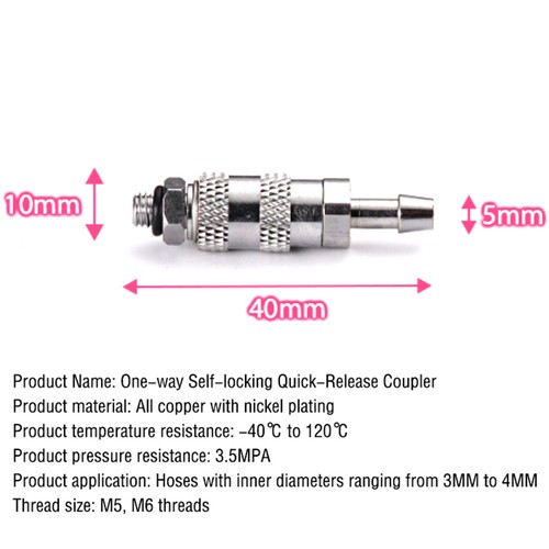 Self Locking Water Stop Joint M5/M6 Thread Laptop Water Cooling Fittings_S - Afbeelding 3 van 13