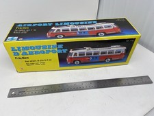 RARE VINTAGE SHANGHAI MF 910 TIN FRICTION AIRPORT LIMOUSINE w/ORIGINAL BOX